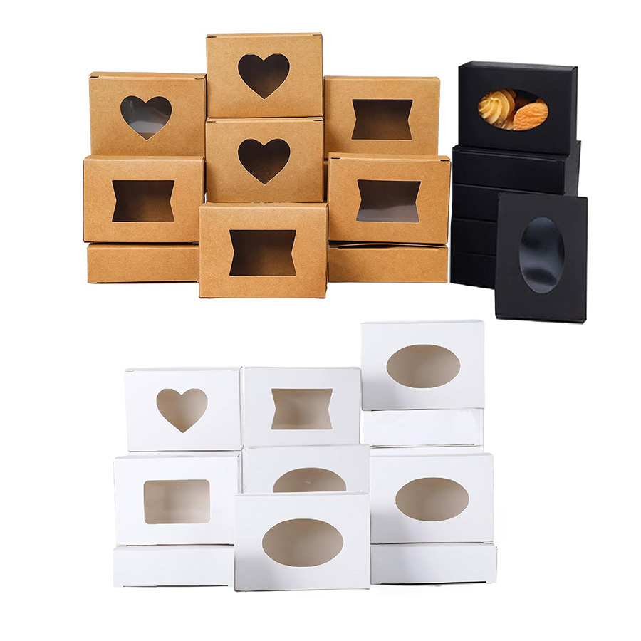 Event Party Box - 10pcs Small Rectangle Kraft Paper Boxes,