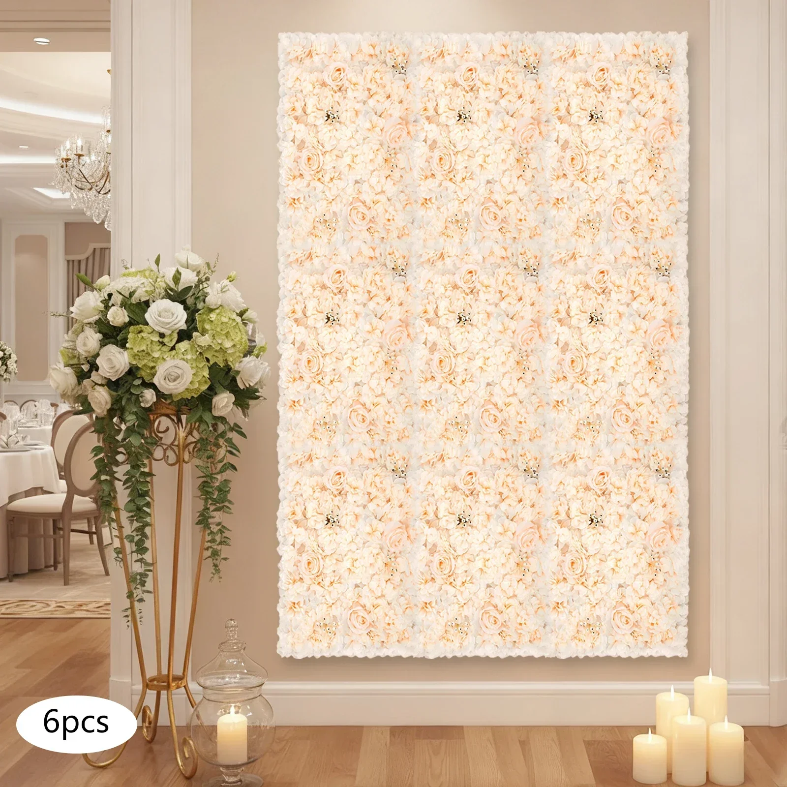 6 PCS 60*40cm Artificial Flowe - đánh giá và giá Flower Wall Panel
