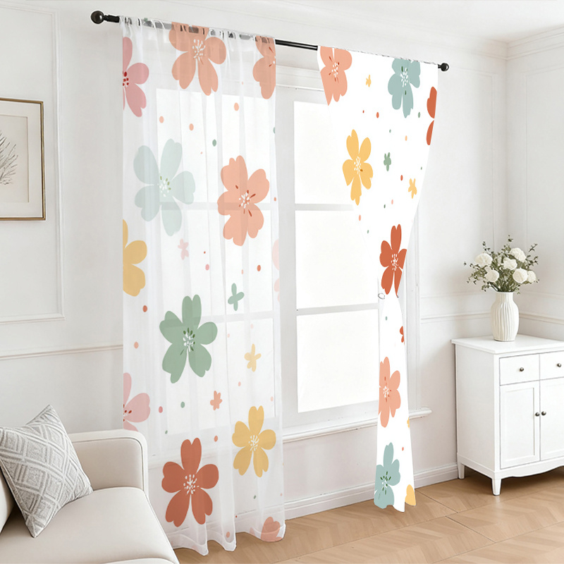 2PCS Digital Printing Sheer Cu - đánh giá và giá Flower Wall Panel