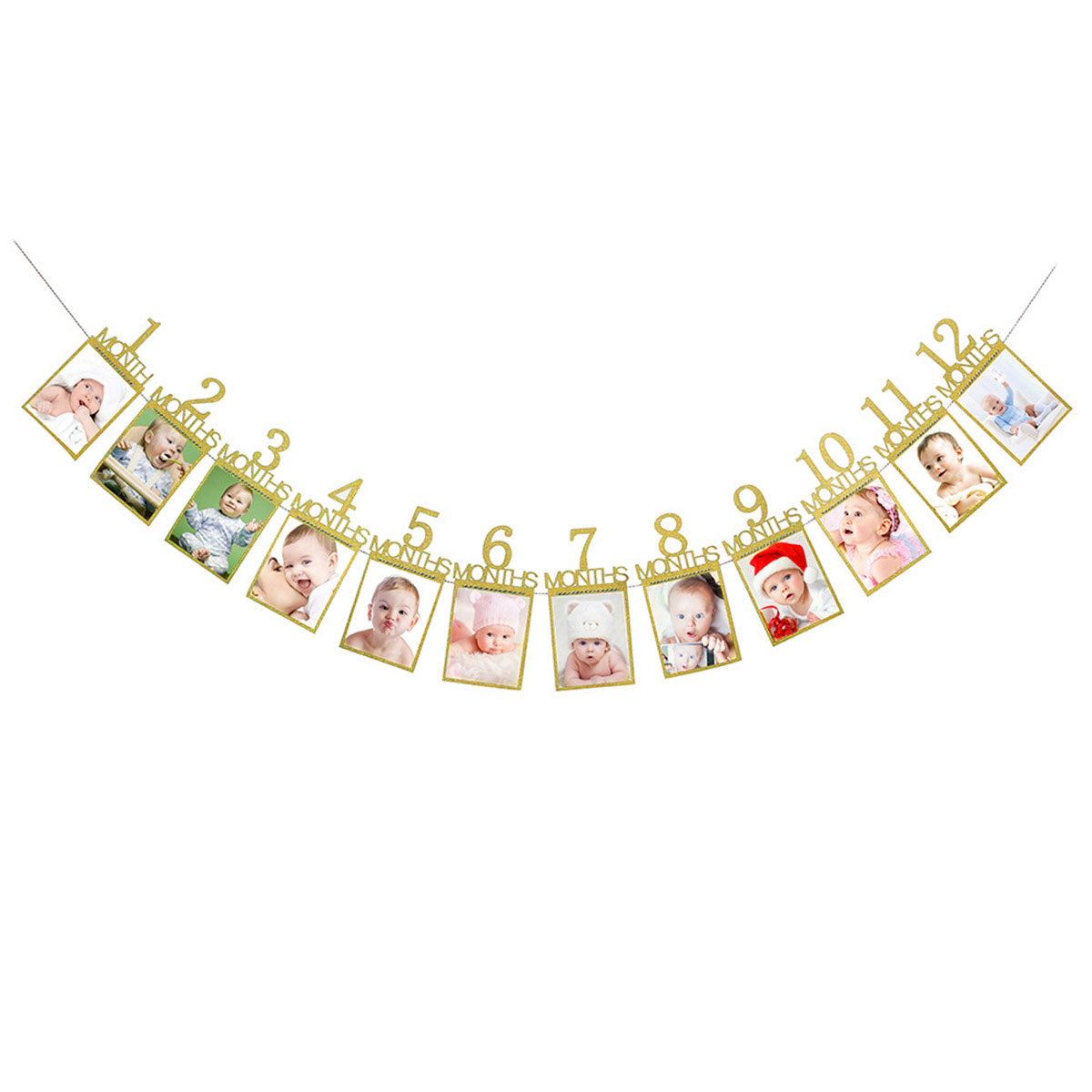 12 Month Gold Baby Birthday Ph - đánh giá và giá Party Banner Gold